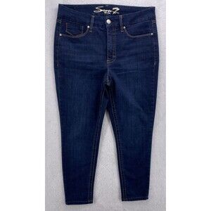 Seven7 Tummyless High Rise Skinny Jeans Womens 14 Blue Stretch Denim Slimming